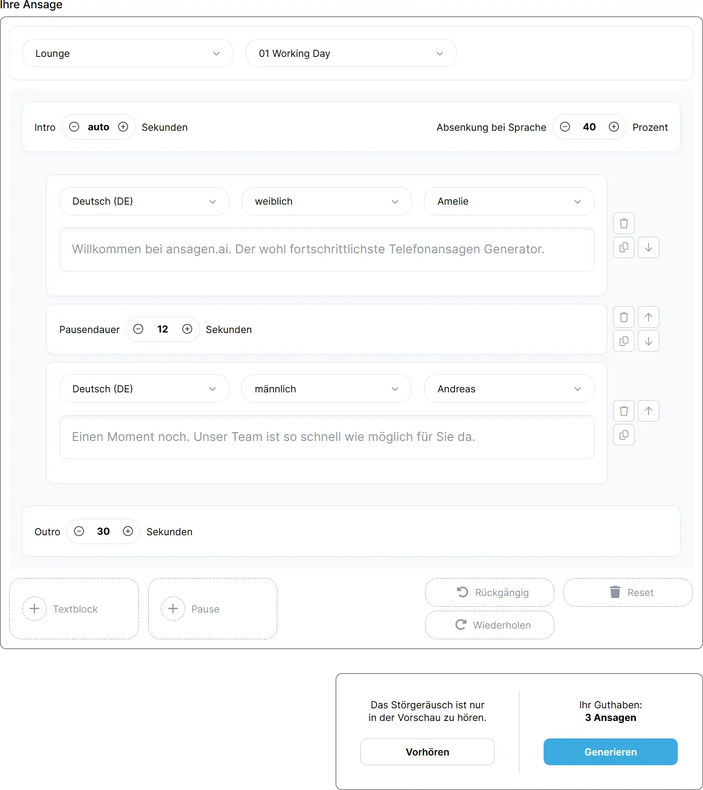 On-hold message generator